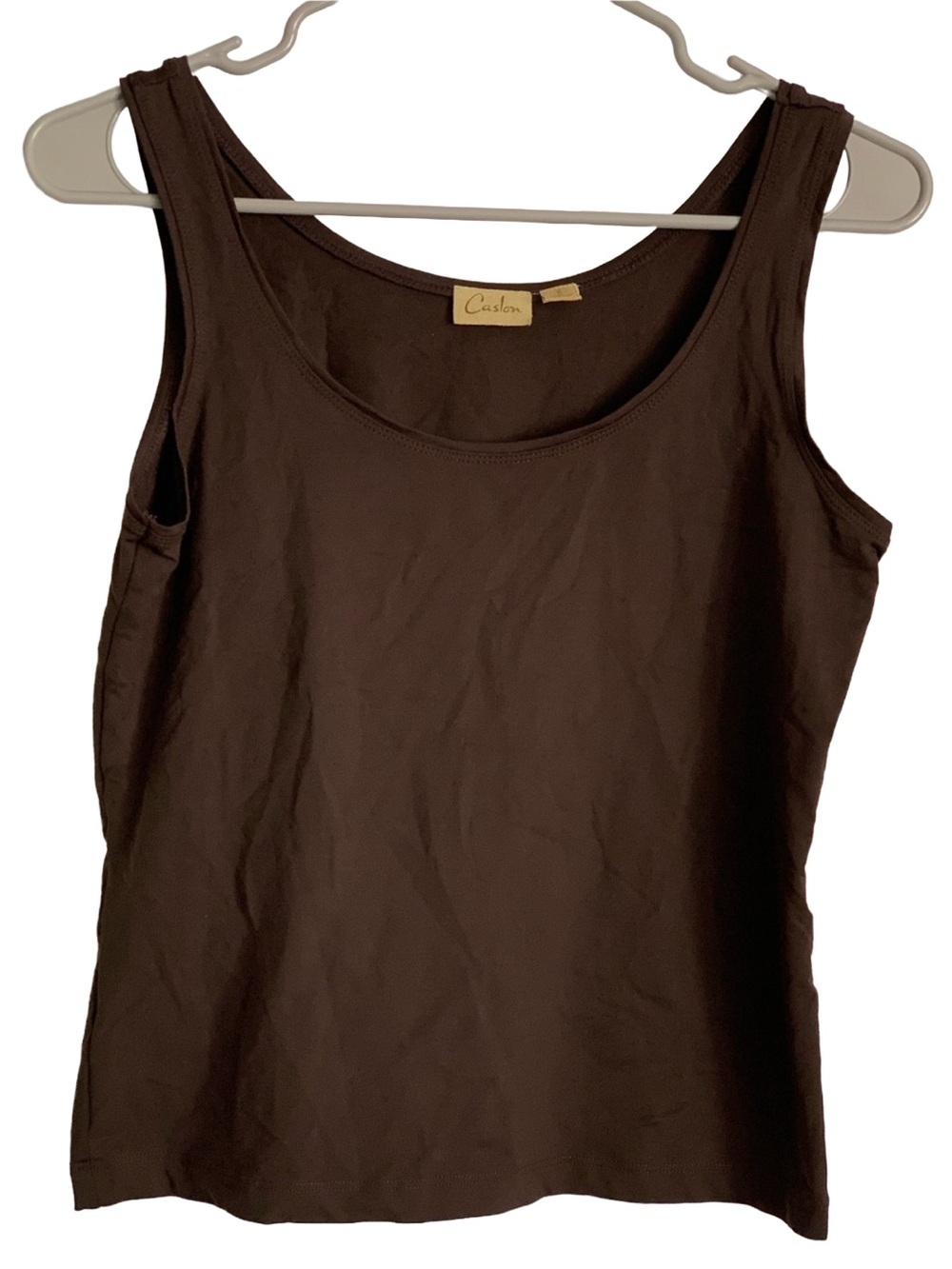 CASLON Women’s Brown Sleeveless Rounded Neck Polyamide Spandex Tank Top